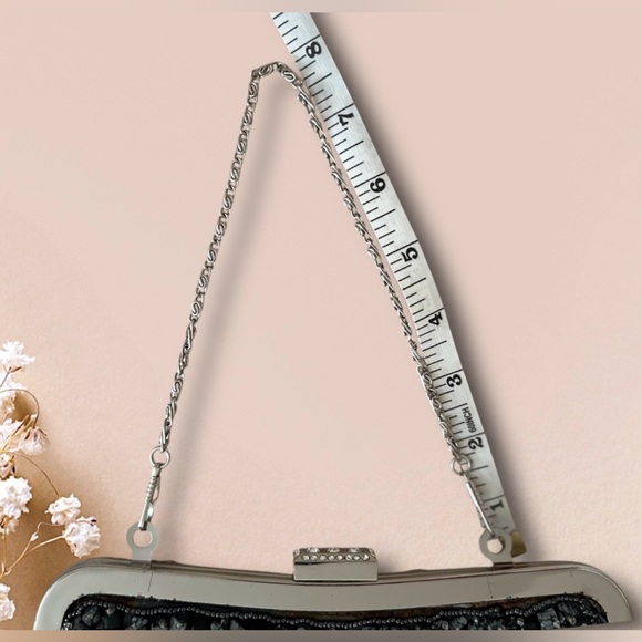 Embellished Evening Beaded Clutch Bag with Chain Strap - Picture 13 of 13
